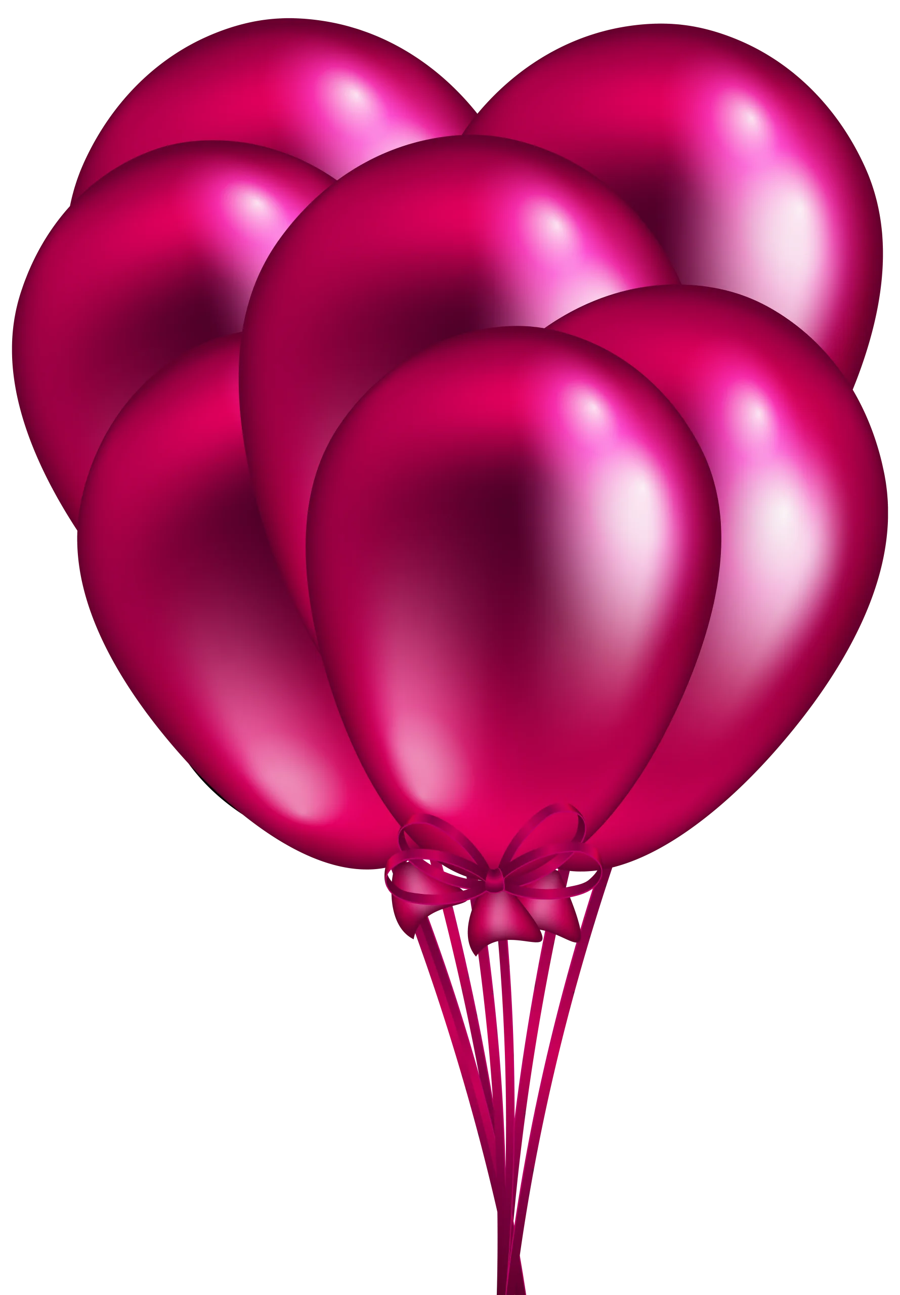 Glossy Magenta Party Balloons Festive Celebration Clipart Design