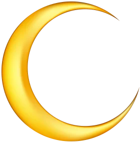 Golden Luminous Crescent Moon Clipart Design with Soft Radiant Glow