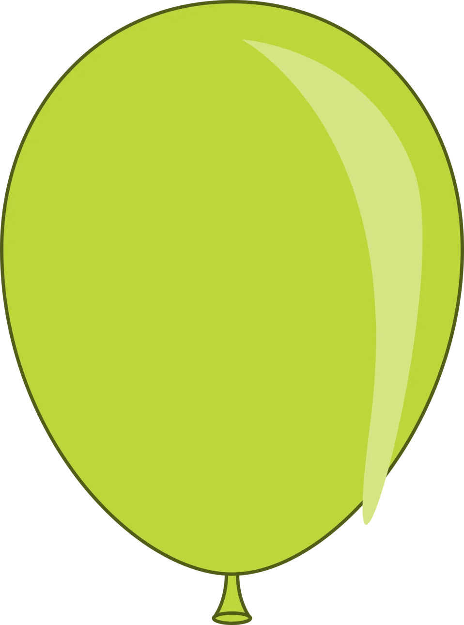 Lime Green Simple Classic Balloon Clipart Vector Illustration Design