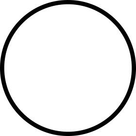 Minimalist Black and White Circular Moon Clipart Illustration Design