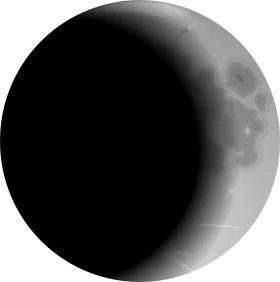 Monochromatic Lunar Phase Transition Grayscale Moon Clipart Illustration