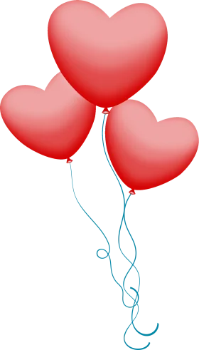 Romantic Heart-Shaped Red Balloons Clipart Design for Celebrations