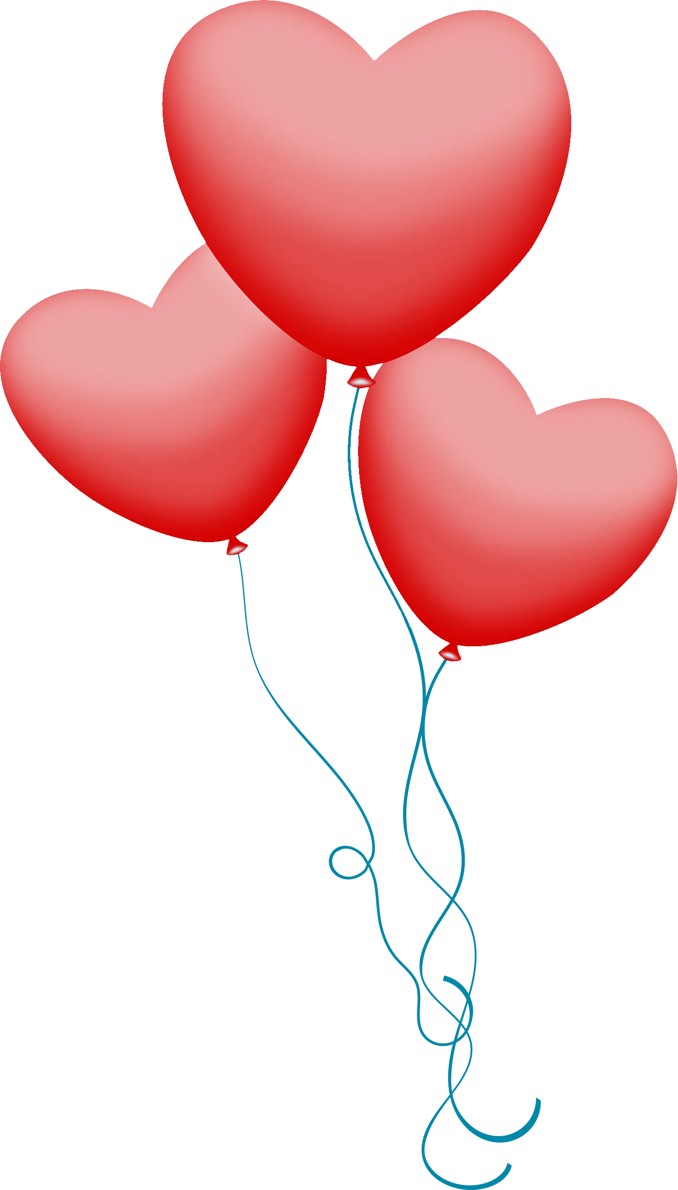 Romantic Heart-Shaped Red Balloons Clipart Design for Celebrations
