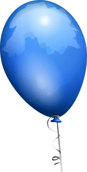 Serene Blue Gradient Balloon Clipart with Soft Reflective Highlights