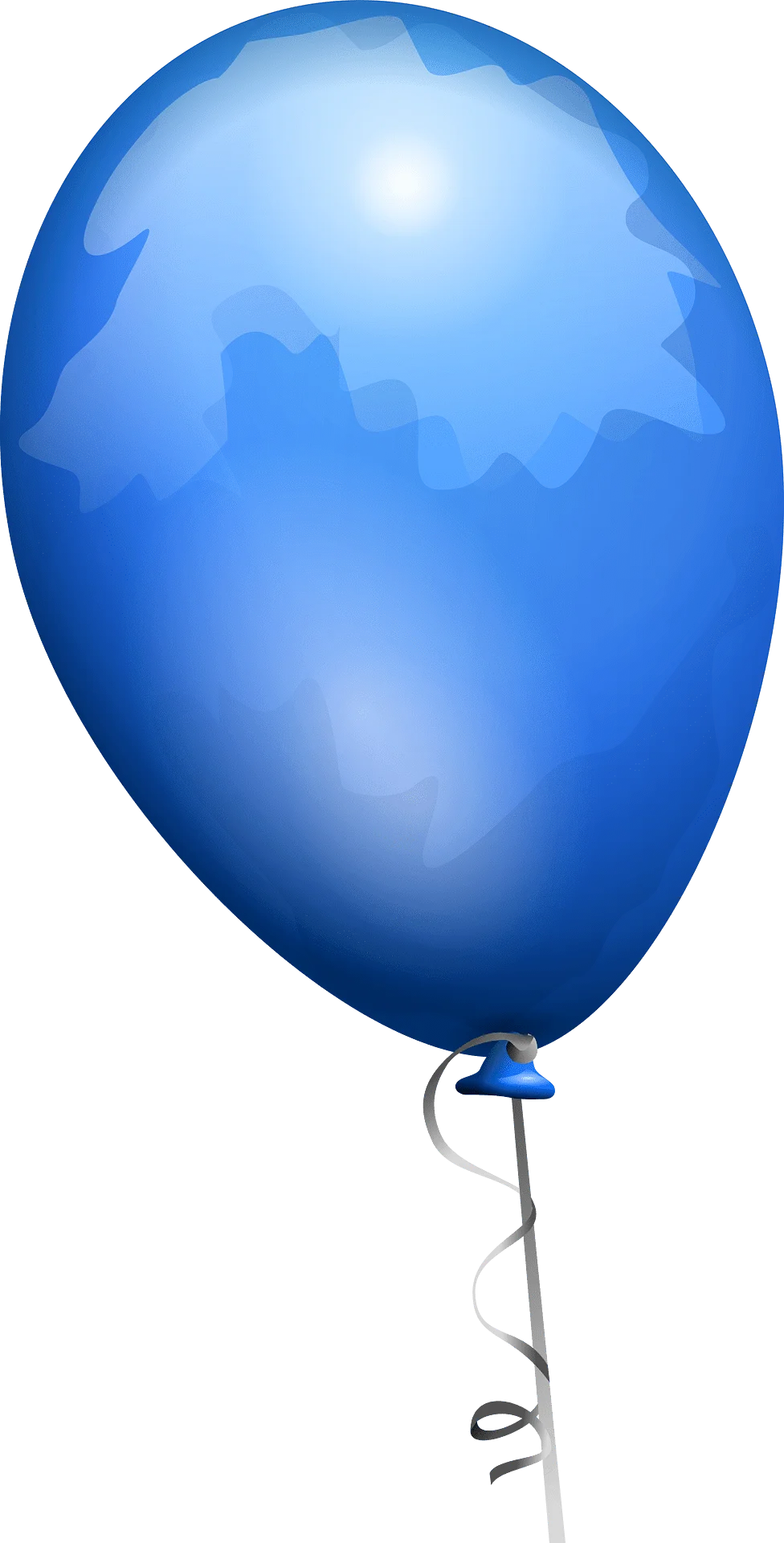 Serene Blue Gradient Balloon Clipart with Soft Reflective Highlights