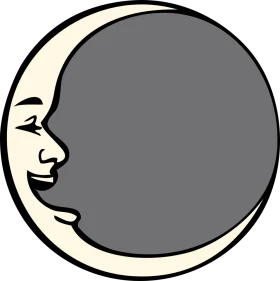 Serene Crescent Moon Clipart with Soft Minimalist Stylized Design