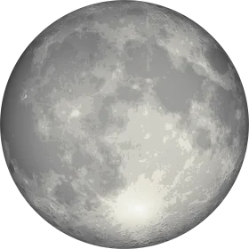 Serene Full Moon Clipart: Detailed Lunar Surface Illustration with Cratered Landscape
