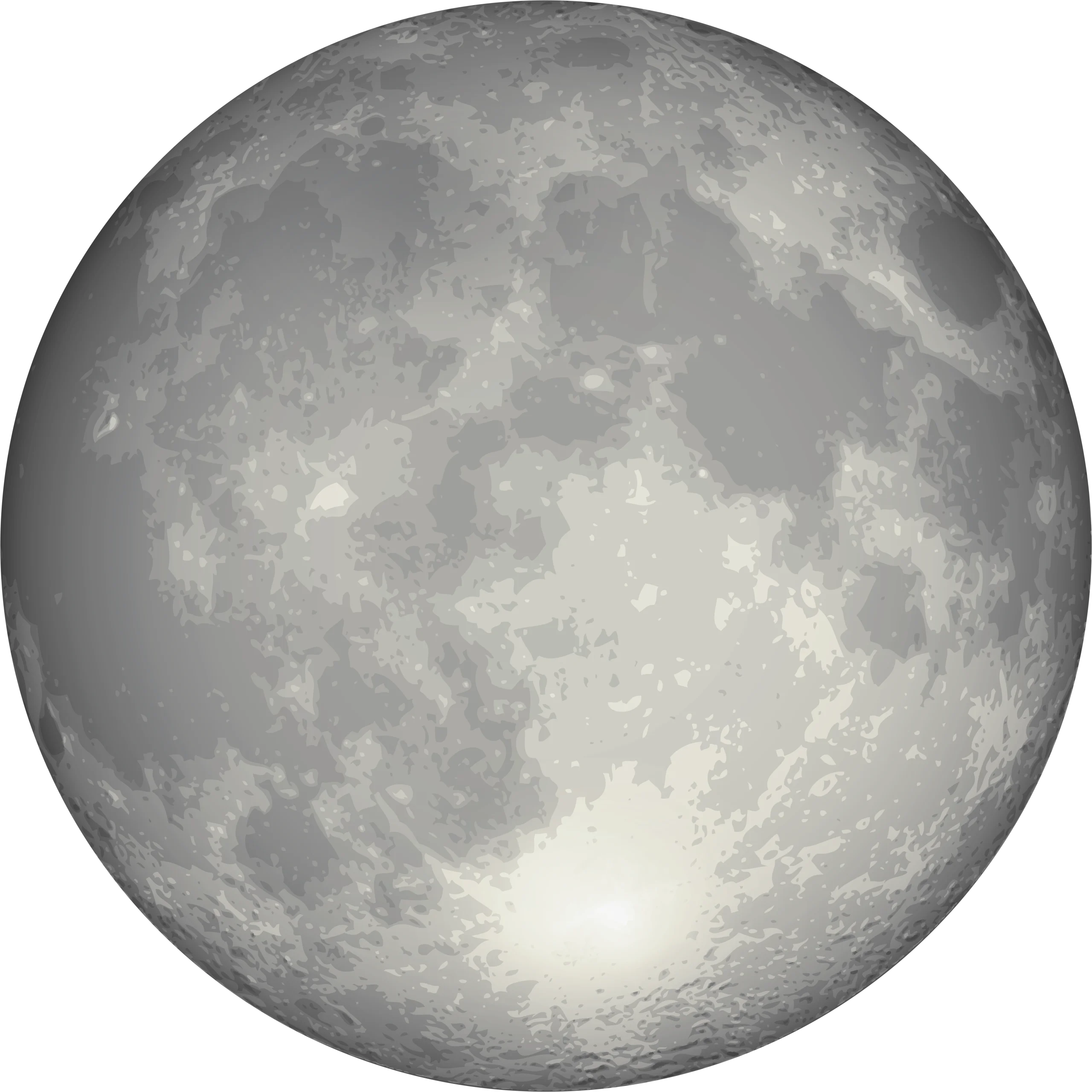 Serene Full Moon Clipart: Detailed Lunar Surface Illustration with Cratered Landscape
