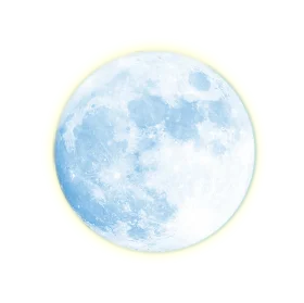 Serene Full Moon Clipart Illustration with Soft Blue Celestial Glow
