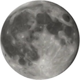 Serene Lunar Landscape Clipart: Detailed Monochromatic Full Moon Illustration