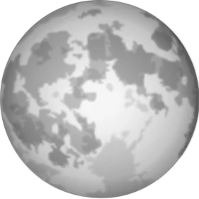 Serene Monochromatic Full Moon Clipart with Detailed Lunar Surface Textures