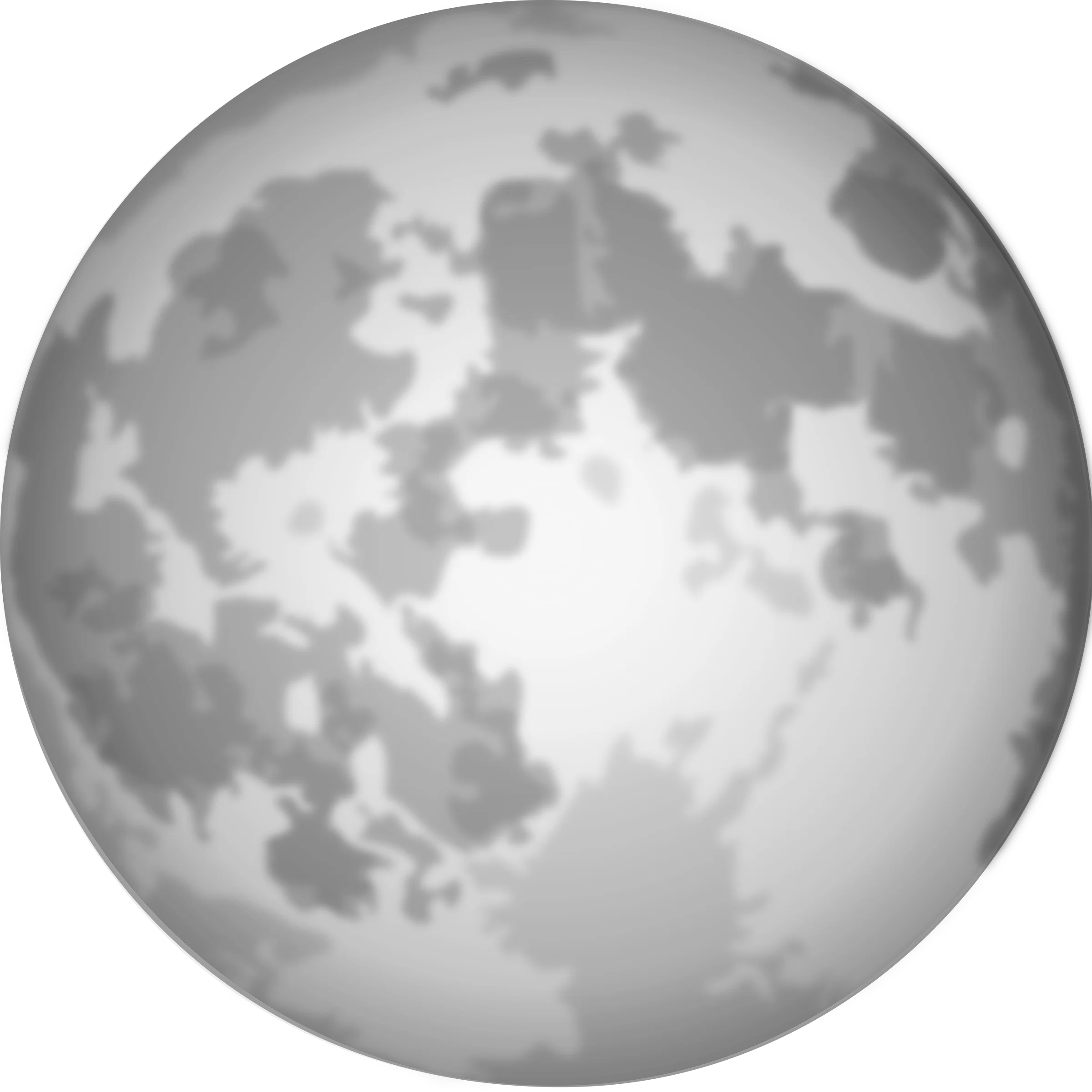 Serene Monochromatic Full Moon Clipart with Detailed Lunar Surface Textures