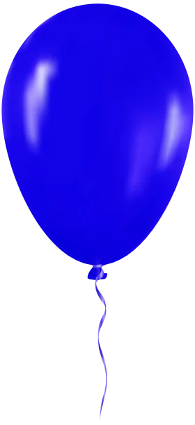 Shiny Royal Blue Floating Balloon Clipart with Elegant Curved Ribbon
