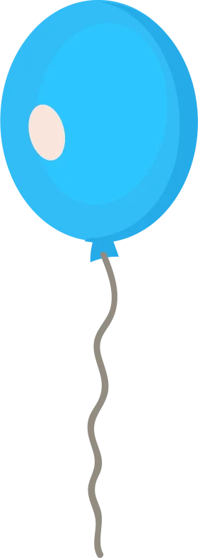 Soft Blue Balloon Clipart with Gentle Curved String Design