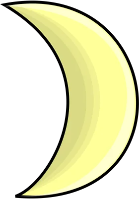 Soft Pastel Yellow Crescent Moon Clipart Design for Digital Projects