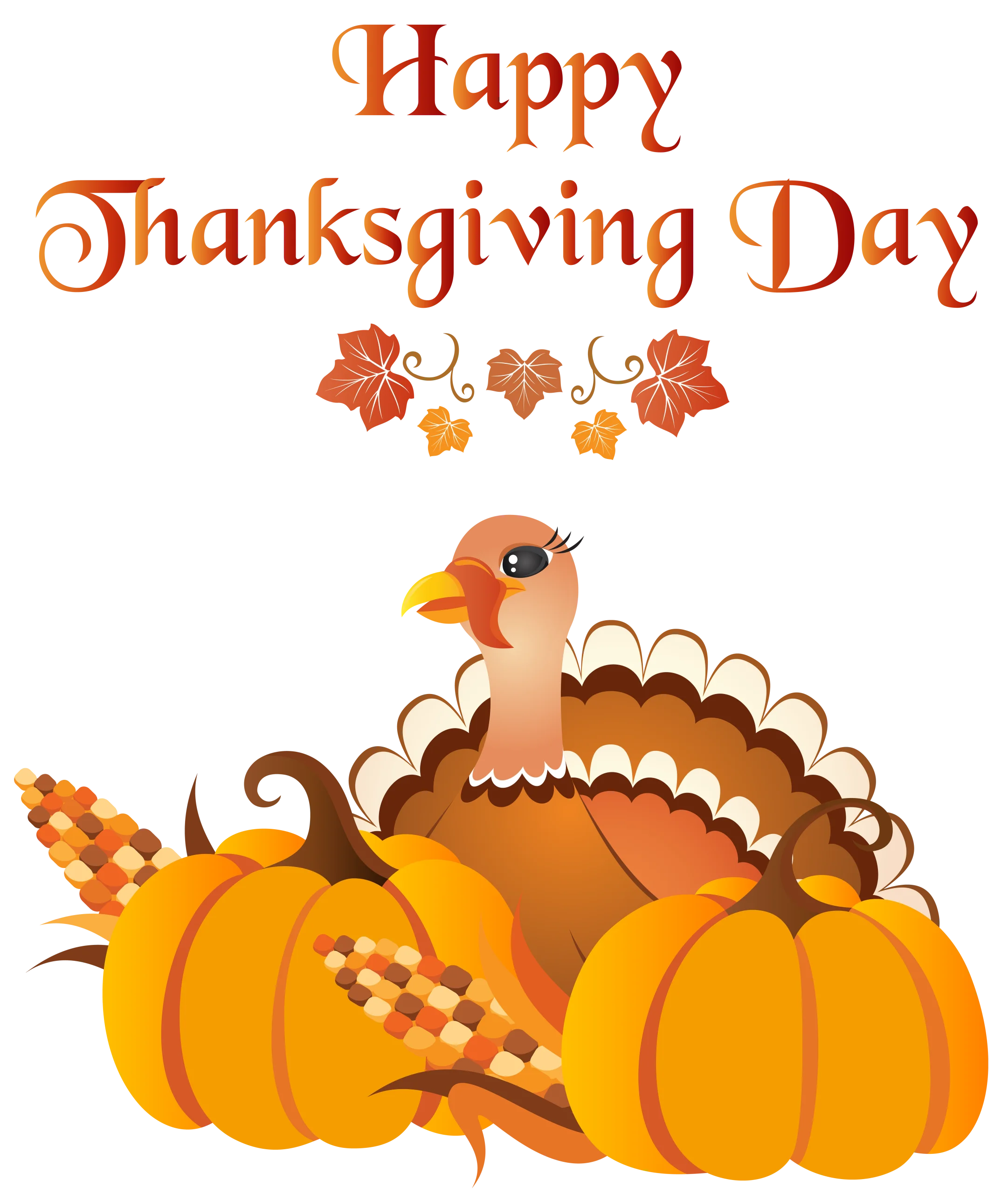 Adorable Thanksgiving Day Cartoon Turkey and Pumpkins Festive Seasonal Clipart Design