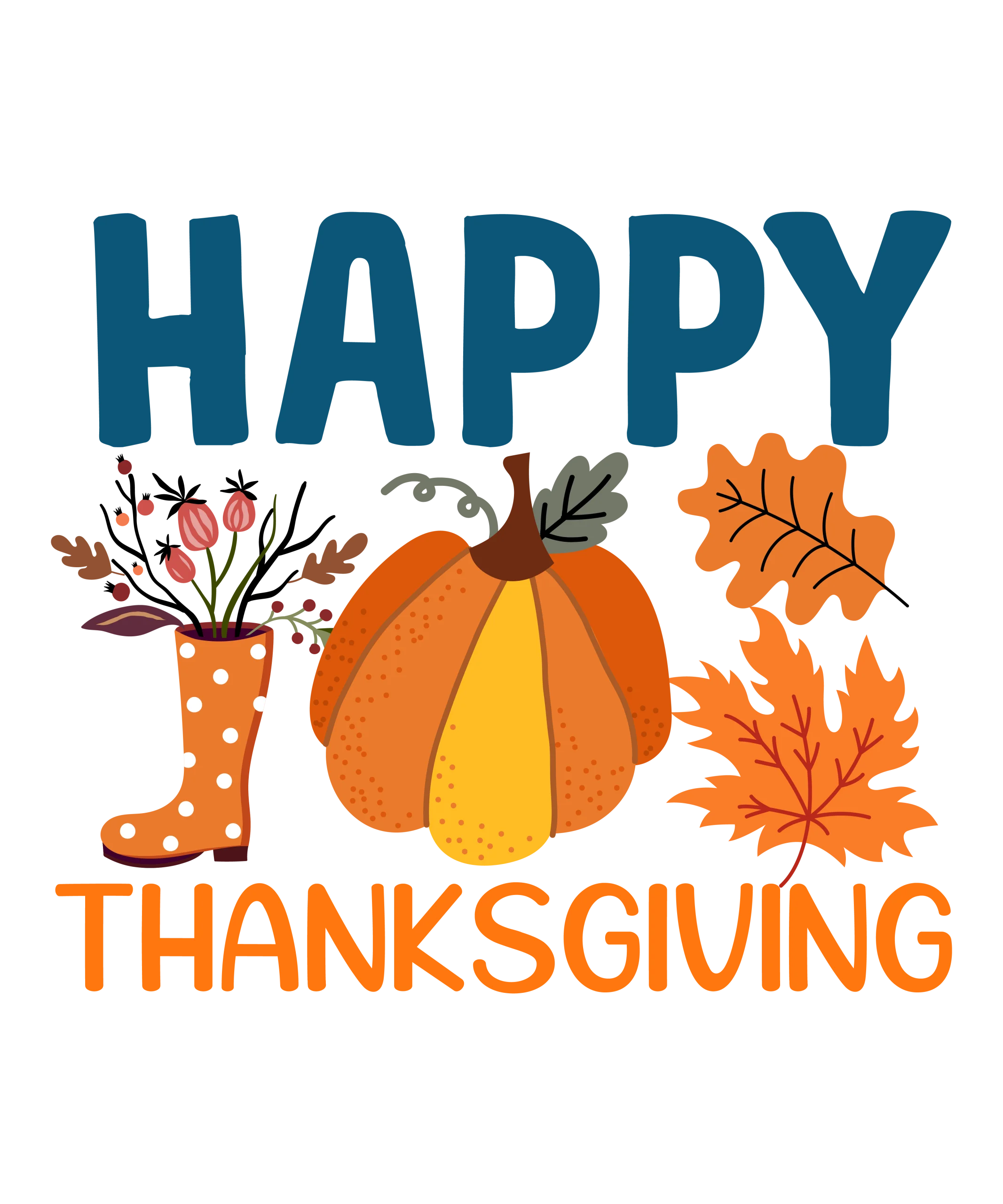 Cheerful Autumn Thanksgiving Clipart Celebrating Harvest Season Delights