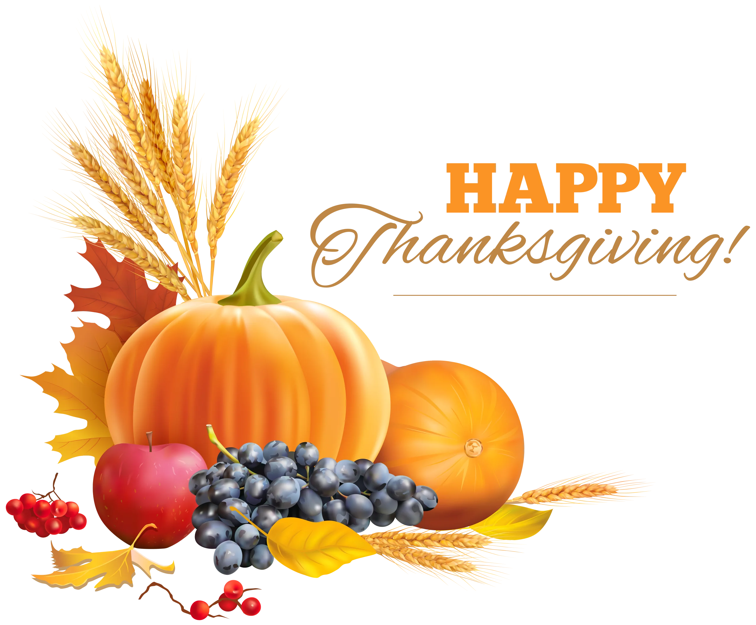 Festive Autumn Harvest Thanksgiving Clipart with Seasonal Bounty