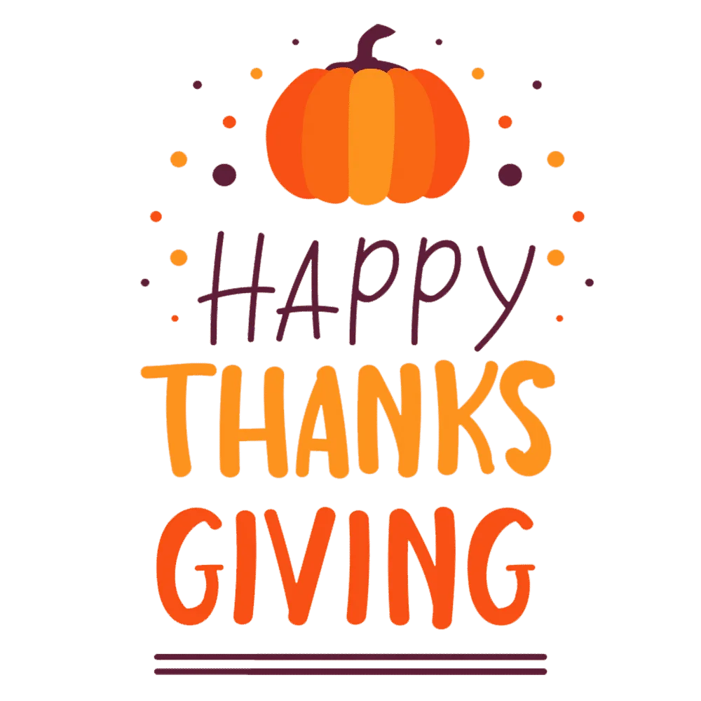 Festive Autumn Pumpkin Happy Thanksgiving Clipart Greeting Design