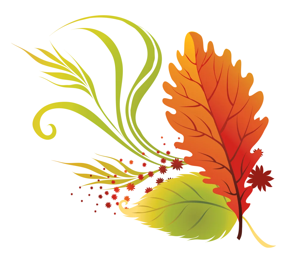 Autumn Elegance: A Whimsical Fall Season Leaf Composition Clipart Design