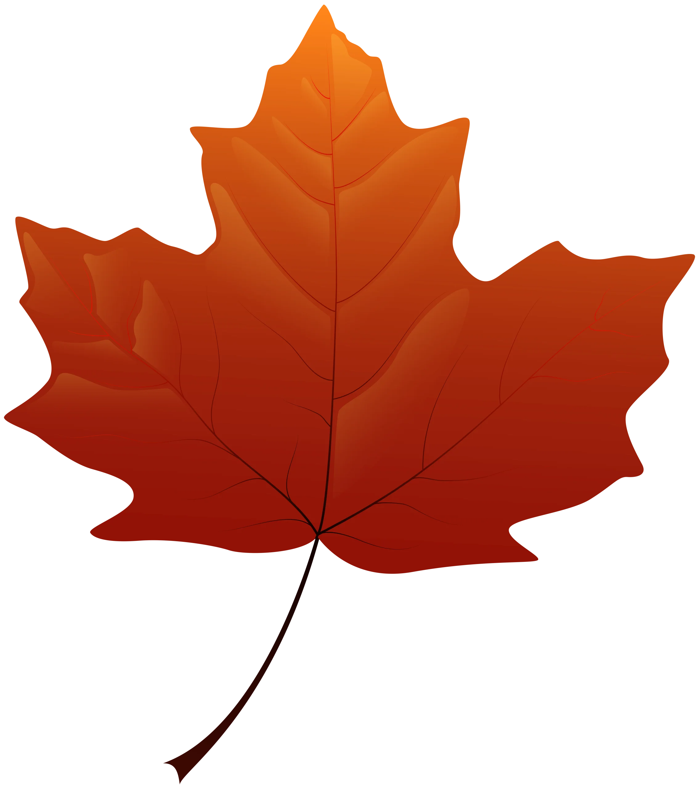 Autumnal Maple Leaf Clipart: A Warm Gradient of Seasonal Transformation
