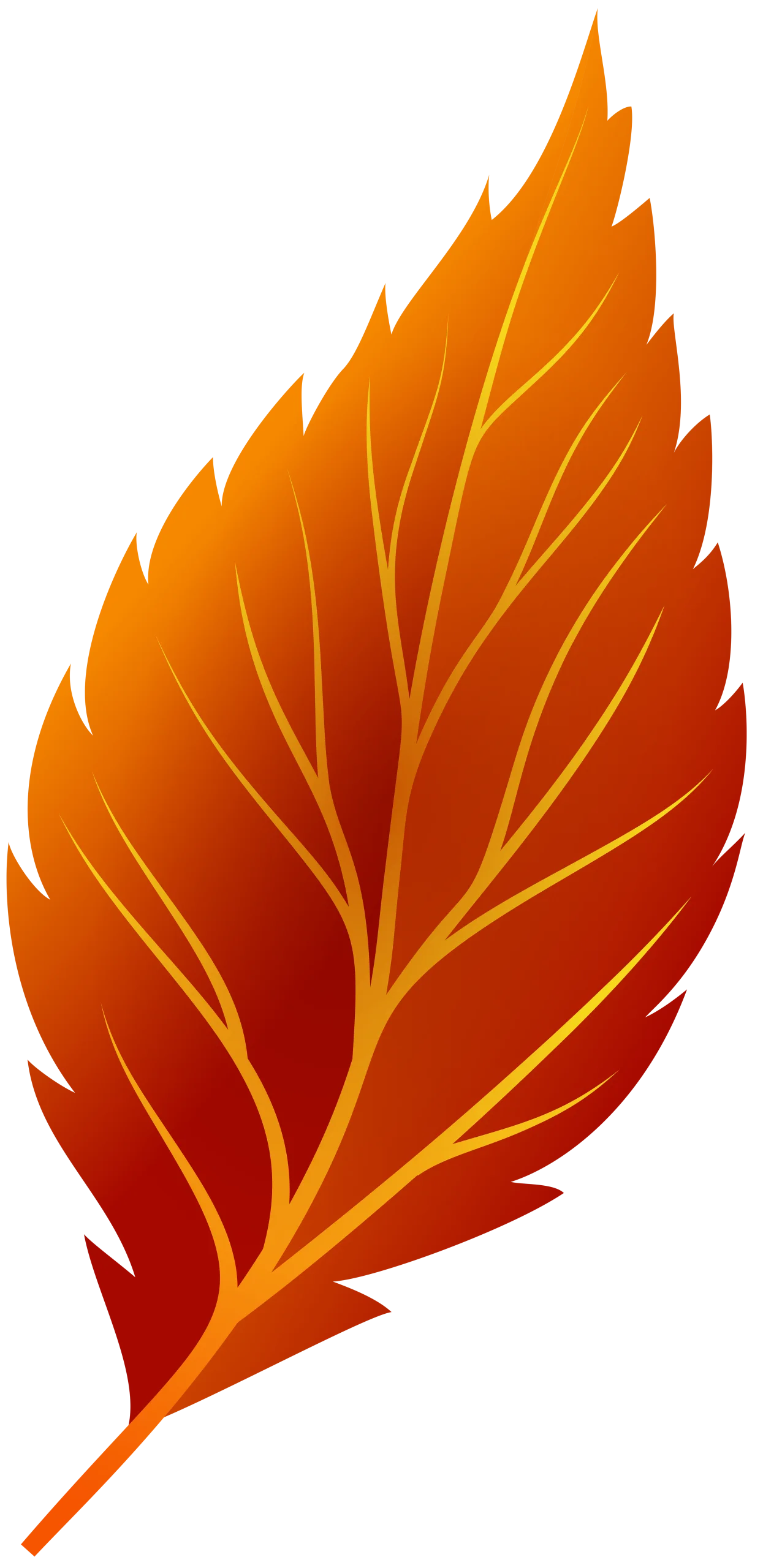 Autumn's Fiery Embrace: A Detailed Seasonal Fall Leaf Clipart Design