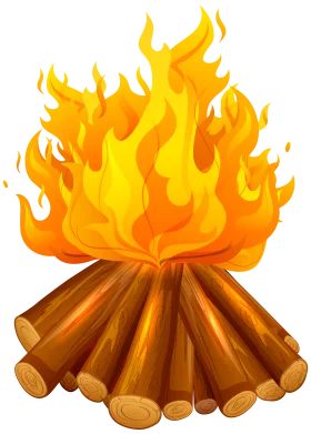 Blazing Campfire Clipart: Warmth and Wilderness Captured in Illustration