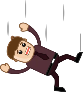 Cartoon Character Falling Dramatically in Business Attire Clipart Illustration
