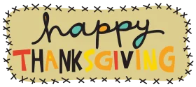 Charming Handwritten Happy Thanksgiving Clipart with Playful Typography