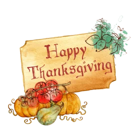 Charming Rustic Thanksgiving Greeting Clipart with Autumn Harvest Bounty