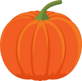 Cheerful Autumn Harvest Pumpkin Clipart: A Seasonal Illustration of Golden Orange Delight
