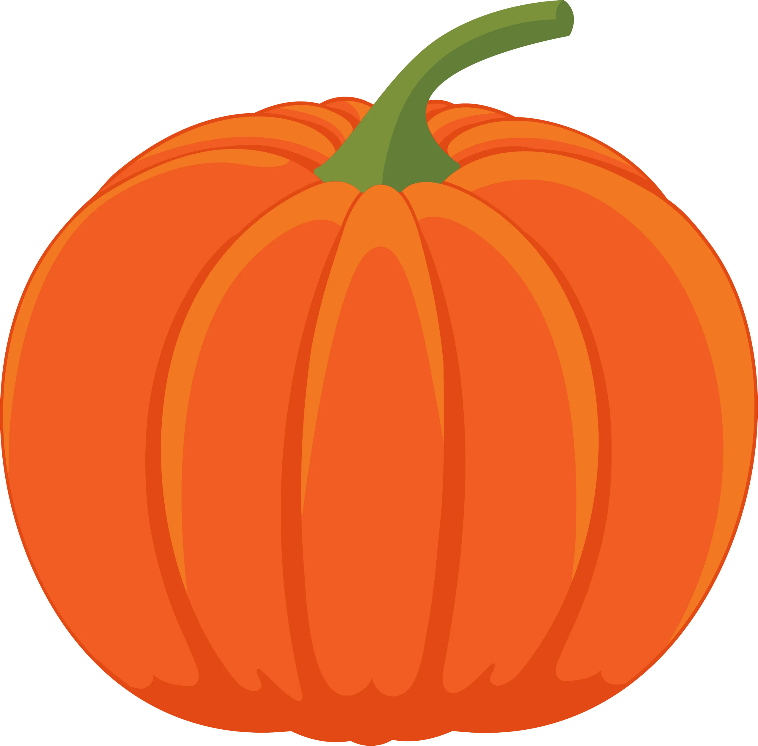 Cheerful Autumn Harvest Pumpkin Clipart: A Seasonal Illustration of Golden Orange Delight