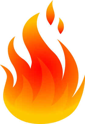 Dynamic Flame Illustration: A Radiant Fire Clipart Design Showcasing Warmth and Energy