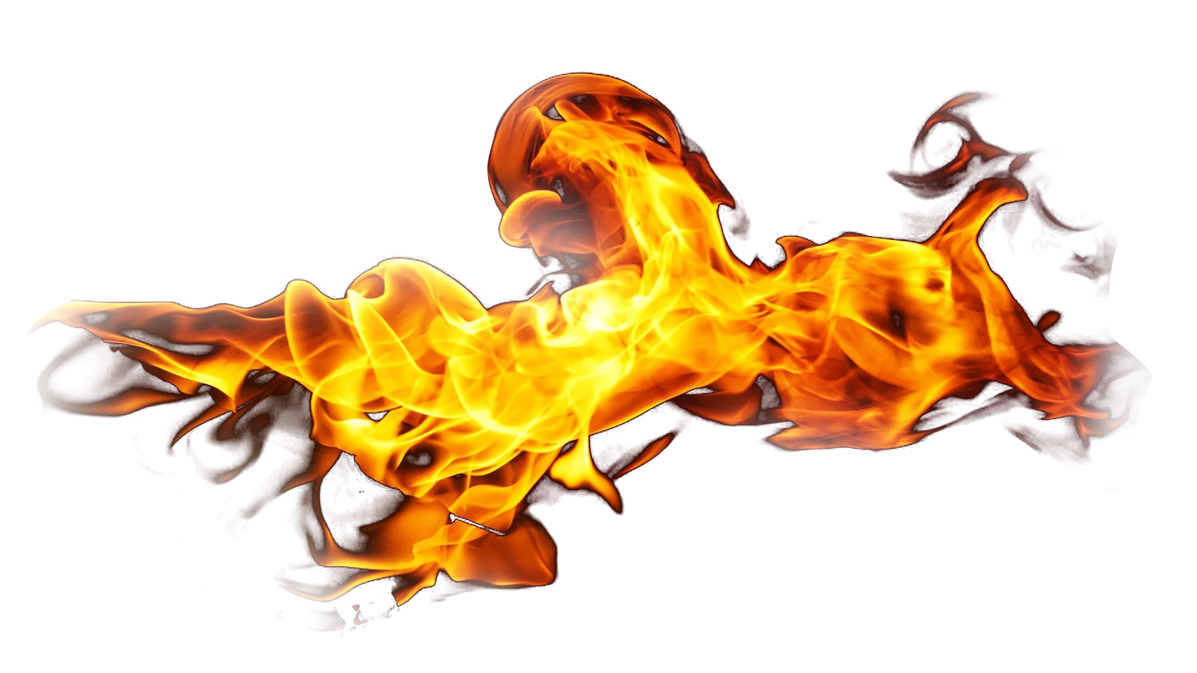 Dynamic Flame Phoenix Rising: Artistic Fire Clipart Design with Flowing Elemental Curves