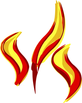 Dynamic Flame Silhouettes: Artistic Fire Clipart with Flowing Red and Yellow Curves