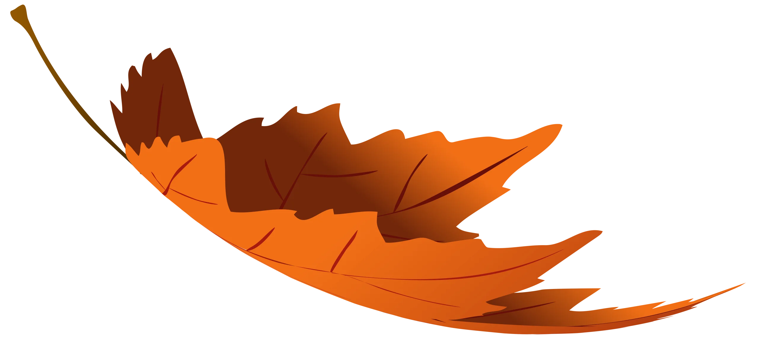 Elegant Autumn Maple Leaf Falling Gracefully in Warm Orange Tones Clipart
