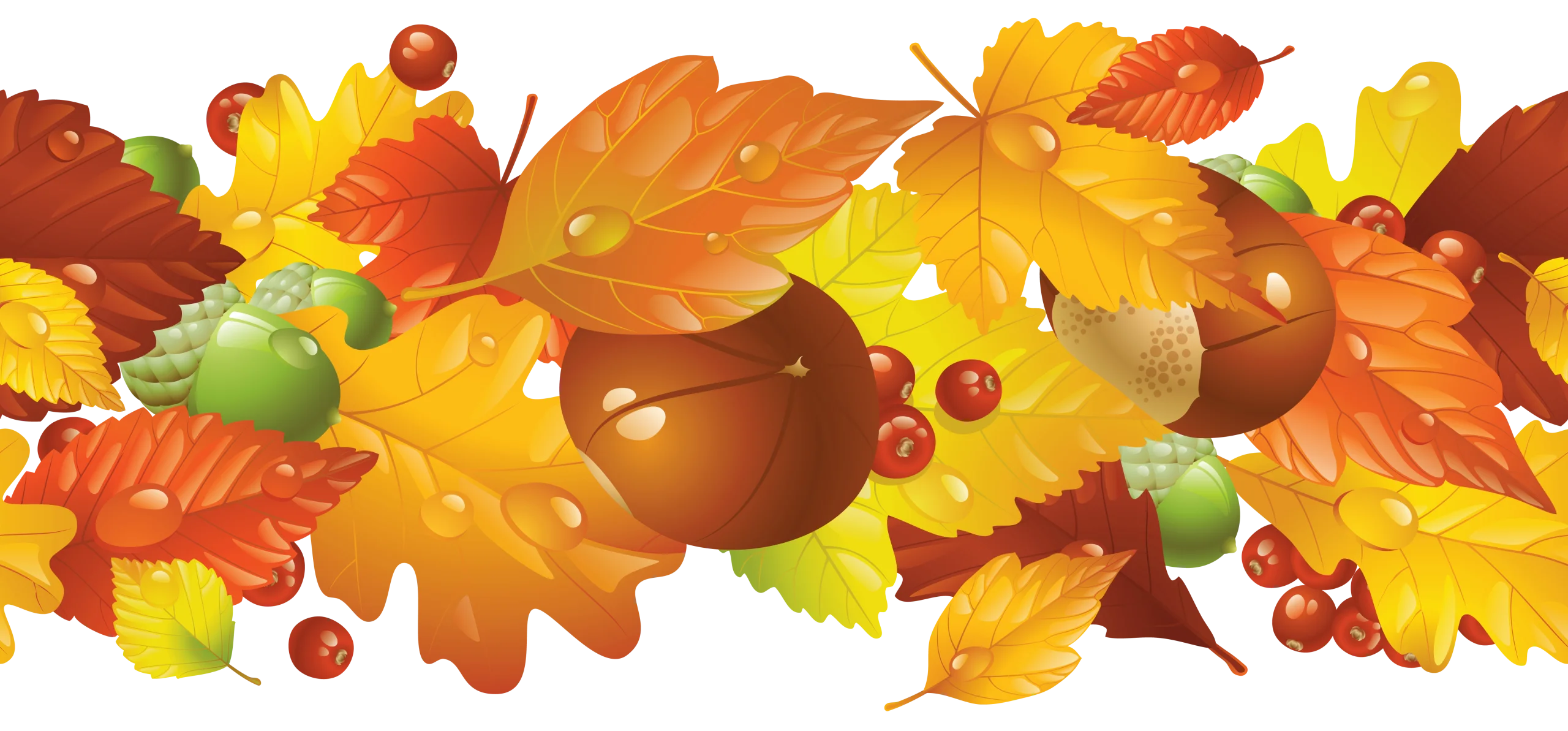 Enchanting Autumn Leaf Arrangement Seamless Seasonal Clipart Border Design