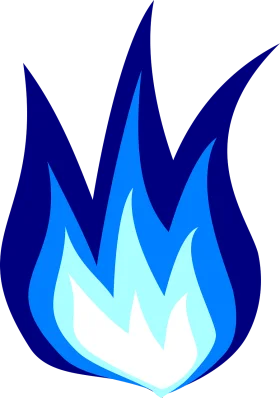 Ethereal Blue Flame Clipart: Stylized Icy Cold Fire Graphic Design Element