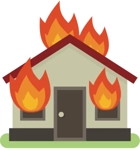 Intense House Fire Emergency Graphic Clipart Illustration Design