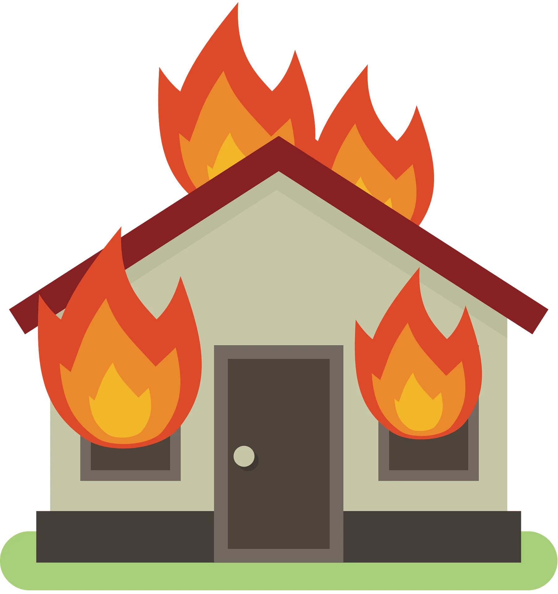 Intense House Fire Emergency Graphic Clipart Illustration Design