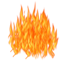 Intense Orange and Yellow Flame Clipart Illustration with Dynamic Burning Effect