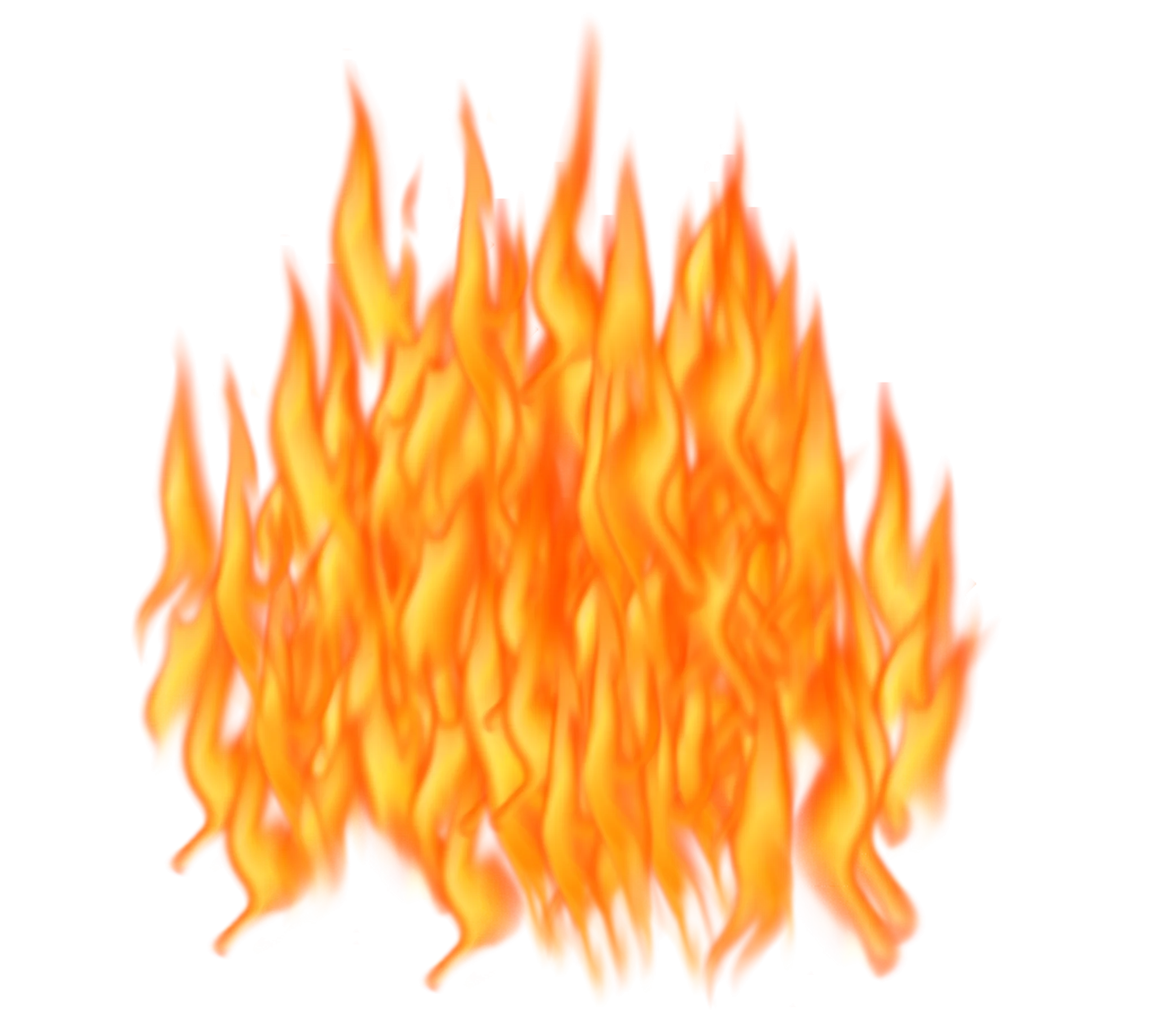 Intense Orange and Yellow Flame Clipart Illustration with Dynamic Burning Effect