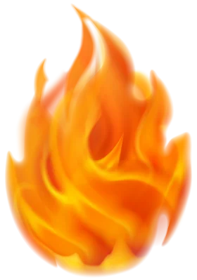 Luminous Dancing Flames Clipart: Burning Essence of Passionate Elemental Energy
