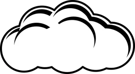 Minimalist Black and White Cloud Clipart - Simple Illustrated Design