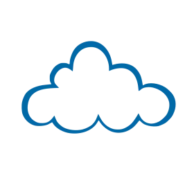 Minimalist Blue Outlined Cloud Clipart Design for Digital Projects