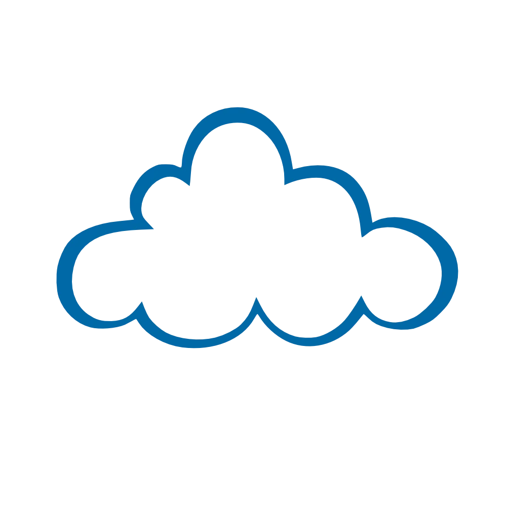 Minimalist Blue Outlined Cloud Clipart Design for Digital Projects