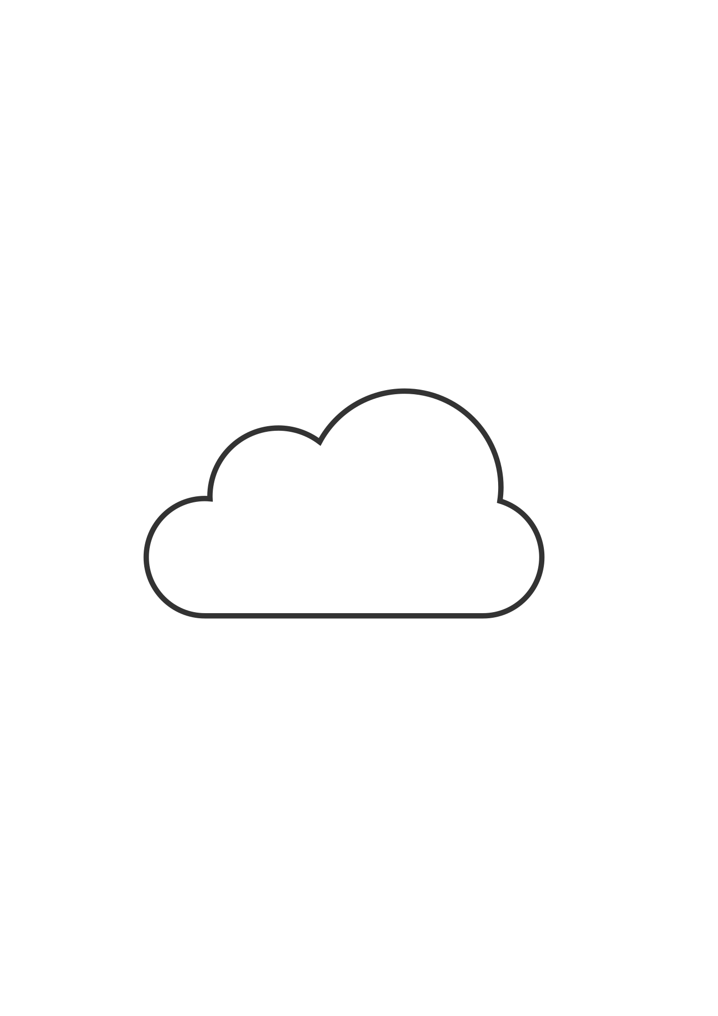 Minimalist Cloud Clipart: Simple Elegant Line Art Design for Digital Projects