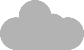 Minimalist Gray Cloud Silhouette Clipart Design with Soft Rounded Edges