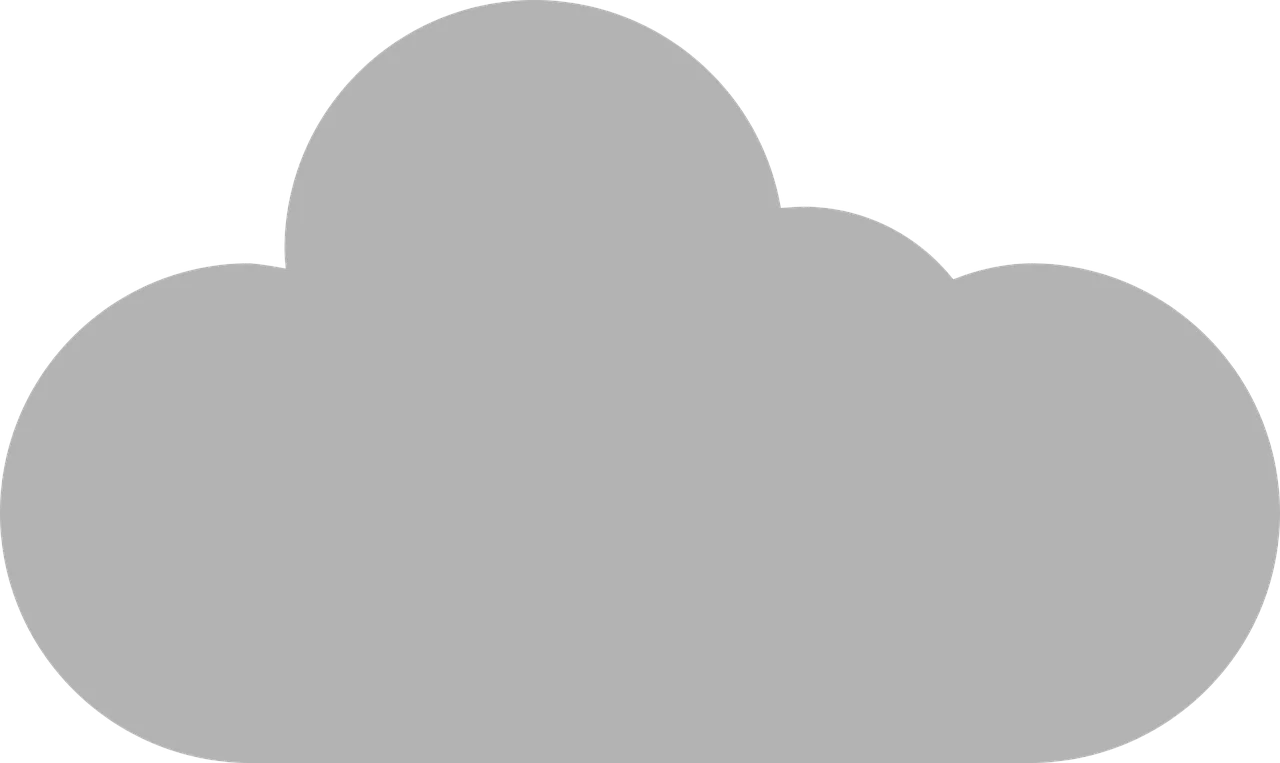 Minimalist Gray Cloud Silhouette Clipart Design with Soft Rounded Edges