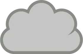 Minimalist Soft Gray Cloud Clipart Icon with Smooth Curved Edges